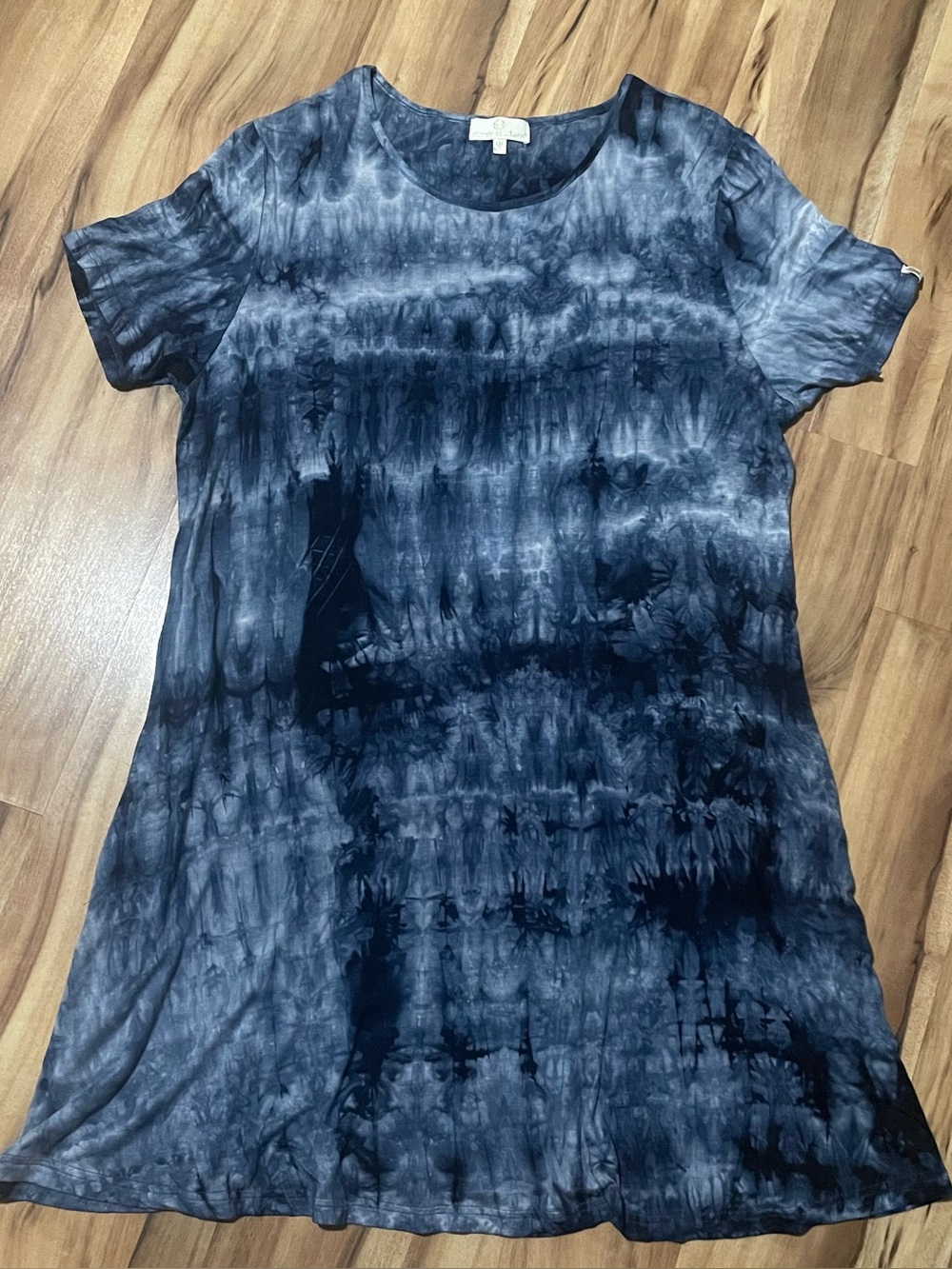 Simply Southern Blue Tie Dye Swing Dress Short Sleeve Pockets XXL